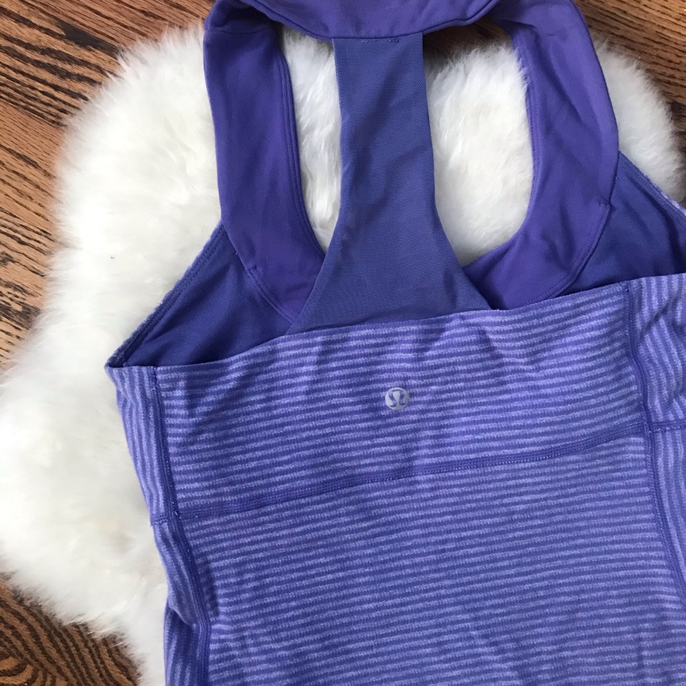 💜 LULULEMON purple striped tank
